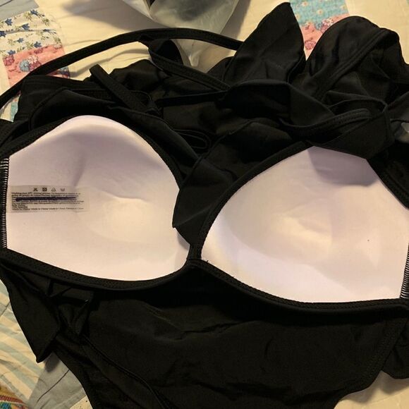 NWT Marinavida Black Ruffled Bikini Sz XL - Picture 7 of 8